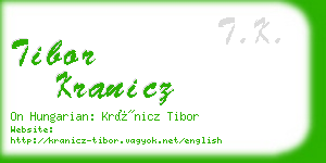 tibor kranicz business card